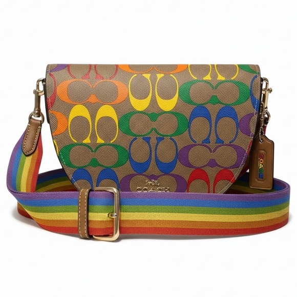 Coach Ellen Rainbow Signature Canvas Crossbody Bag C4098 - Picture 3 of 11